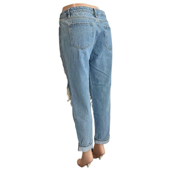 Fashion Nova Best Of You Boyfriend Jeans - Medium Blue Wash SZ 9 $55 - Picture 7 of 15